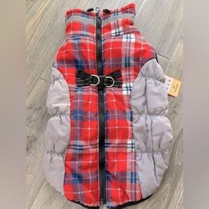 BeautyZoo Large Plaid Puffer Winter Coat for Dog